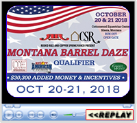 2018 Montana Barrel Daze, Cottonwood Equestrian Center, Silesia, MT - Oct 21-22, 2018