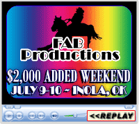 FAB Barrel Productions, $2,000 Added Weekend, July 9-10, 2016, Riverbend Arena, Inola, OK